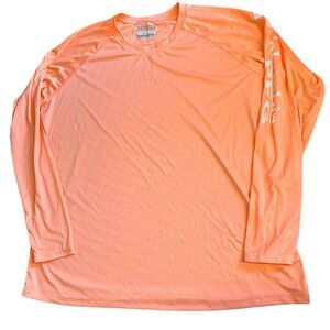 Columbia PFG Omni-Shade Orange Peach Long Sleeve Shirt UPF Women’s Size 2X